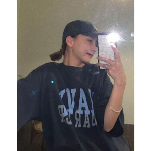 Summer New Style T shirt Women Letters Print Short Sleeve O Neck Tshirts Women Casual Loose T-shirt Woman