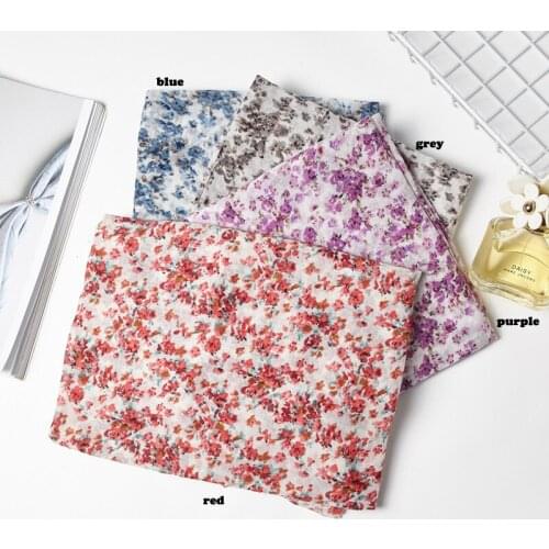 2017 Women Little Floral Pattern Flower Printed Cotton Scarf Shawls Wraps Hijabs 4Colors 10PCS/lot