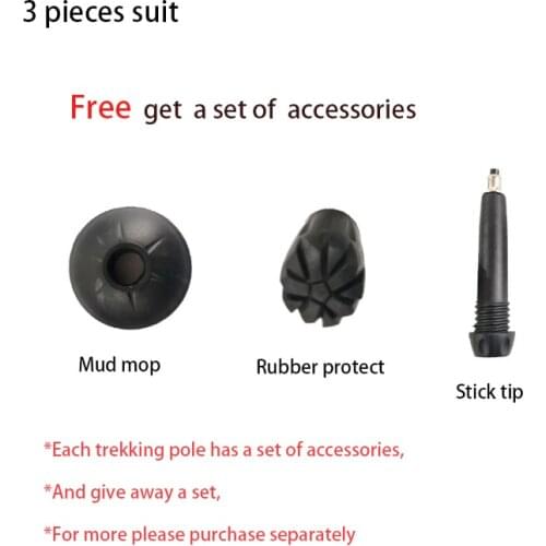 1 Set Trekking Pole Accessories Rod Tip And Protective Cover And Mud Support