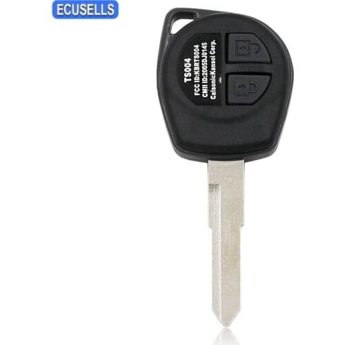 2 Button Remote Smart Car Key Shell Case Housing for Suzuki Alto Ignis SX4 Swift Wagon R Splash + Rubber Pad HU133 Uncut Blade