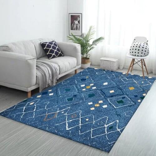 200*300cm fashion modern ins abstract geometric dark blue kitchen living room bedroom bedside carpet floor mat customization