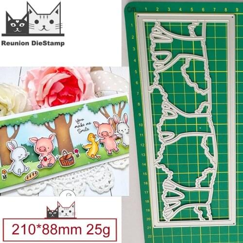 2021 Cut Die Rectangular Forest Tree Background Metal Cutting Dies DIY Scrapbooking Steel Craft Die Cut Embossing Paper Cards