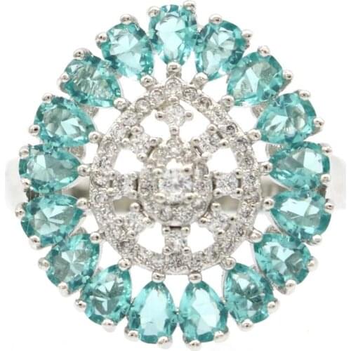 12x10mm SheCrown Lovely Cute Created Purple Amethyst White CZ For Ladies Daily Wear Birthday Gift Silver Rings