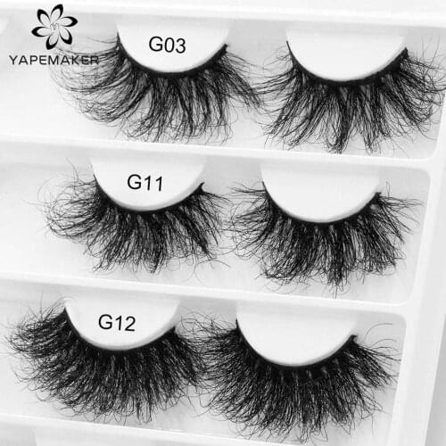 25MM Mink Lashes Cruelty Free Soft Lashes Handmade 25mm Mink Lashes Wholesale Reusable Dramatic Fluffy Messy 3D Eyelashes