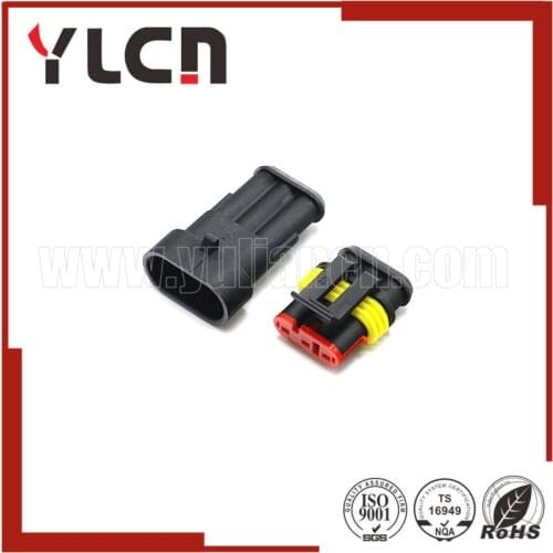 3 Sets 1.5 Series Three Pins Male Female Car Connector Plug Waterproof 282087-1 282105-1 Shipping Registered