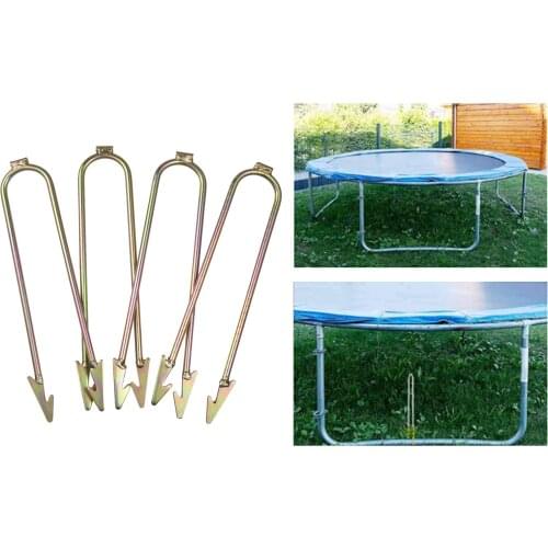 4x Metal Wind Stakes Ground Anchors for Trampolines 30cm Long Spare Parts