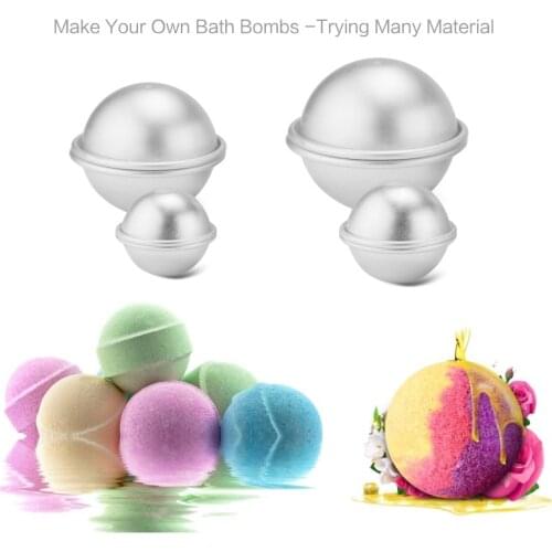 6pcs/pack Bath Bombs Metal Aluminum Alloy Bath Bomb Mold 3D Ball Sphere Shape DIY Bathing Tool Accessories Creative Mold