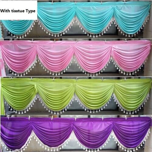 6Meter Customized Elegant Wedding Table Valance Chair Decor Sheer Swag Fabric Any Party