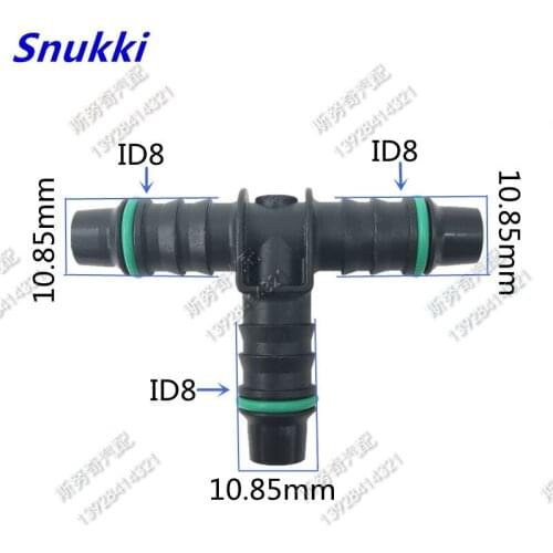 8mm ID8 universal Tee connector general Fuel line quick connector male T connector Equal diameter triple 5pcs a lot