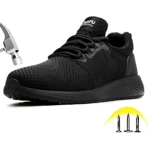 Safety shoes For Men Lightweight Mesh Breathable Comfortable Composite Steel Toe Shoes Night Reflection Insulated Work Shoes