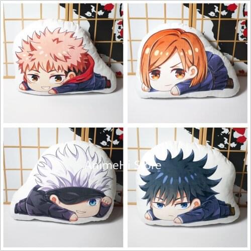 Anime Jujutsu Kaisen Gojo Satoru Yuji Itadori Fushiguro Megumi Kugisaki Nobara Figure Pillow Cosplay Toy Stuffed Plush Doll 45cm