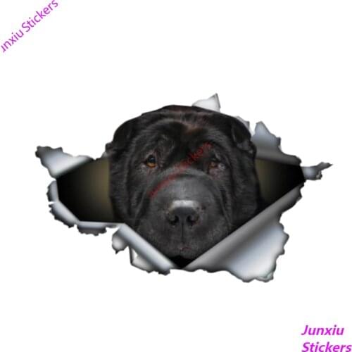 Creative Car Sticke 3D Black Shar Pei Car Window Decal Accessories Waterproof High Quality Vinyl Cover Scratches PVC 13cm X 9cm