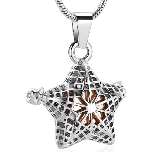 Cremation Jewelry for Ashes Keepsake Pendant Urn Necklace for Ashes with Hollow Star Urn Jewelry(only pendant)