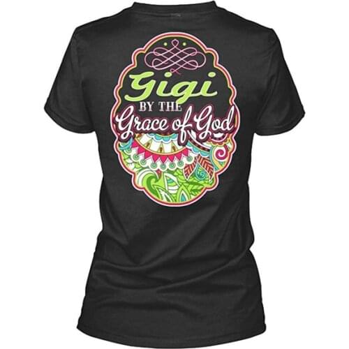 Summer shirt Gigi By The Grace Of God Tshirt 100% Preshrunk Ringspun Cotton Womens Relaxed Tee T-shirt Womens Graphic Print