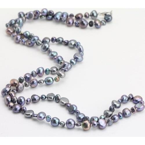 Unique Pearls jewellery Store,50inch Long Pearl Necklace,4-8mm Nugget Freshwater Pearl Necklace,Bridesmaids Gift