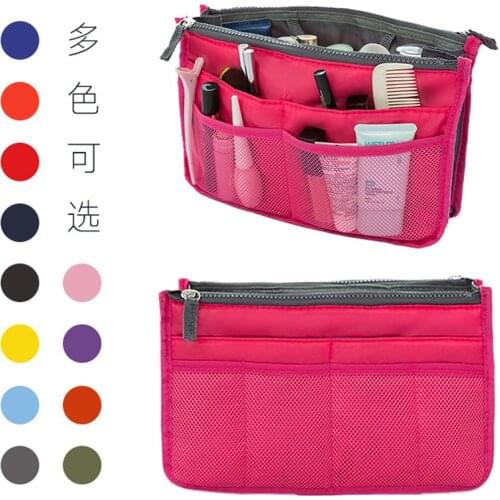 Multi colores bolsa en bolsa maquillaje bolso organizador de bolso Multi funcional cosmético de la mujer bolsas de viaje tool
