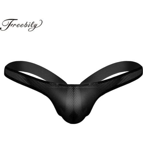 Male Mens Mesh See Through Mesh Briefs Stretchy Open Back Bulge Pouch Jockstrap Bikini G-string Thong Homme Underwear Underpants