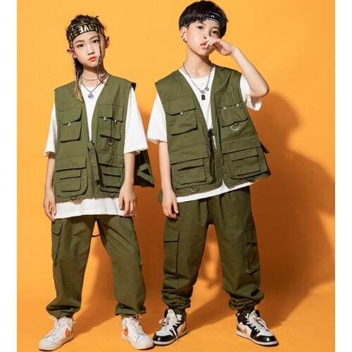 2019 New Hip Hop Dance Costumes Kids Boys Loose Street Dance Clothing For Boy Sport Wear Children Hip Hop Dance Clothes BL1938