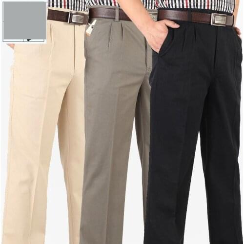 New arrival fashion Spring Summer Men Straight Trousers Loose High Waist Cotton Casual Pleated plus size 313233343536384042 4446
