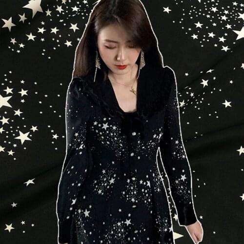 Plain Georgette Star Pattern Polyester Fabric for Summer Shirt Dress Clothing for Sewing Material Home Textile by the Meter