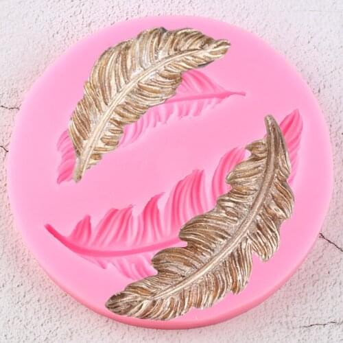Birds Feather Border Lace Silicone Molds DIY Party Chocolate Candy Clay Mold Cupcake Topper Fondant Cake Decorating Tools