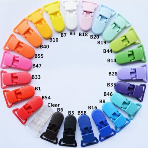 560 KAM Plastic Pacifier Holder Clips 7/8" Candy Colors KAM Suspender Clips DIY 20MM bib clips
