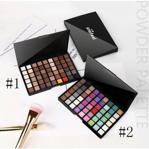 POPFEEL 54 Colors Nude Smoky Colors Matte Eye Shadow Waterproof Pigments Warm Color Shimmer Glitter Eyeshadow Palette Makeup DF