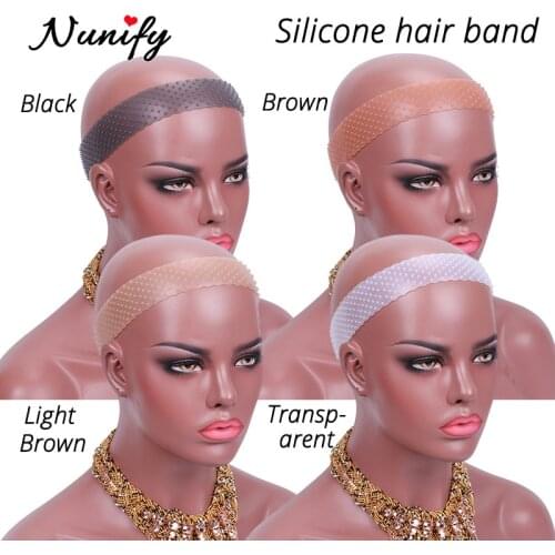 Nunify Big And Small Size Headband Non Slip Wigs Hold Transparent Band Elastic Soft Silicon Wig Grip Top Silicone Wig Grip Band
