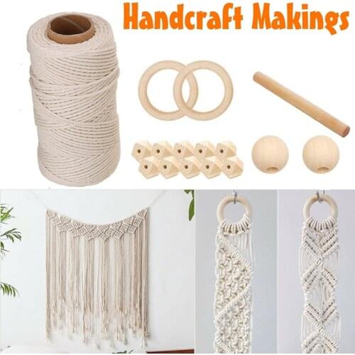 Durable 3mm Cotton Cord Kit Handmade Macrame Rope DIY Tapestry Twisted String Knitting Textile Yarn Home Supplies
