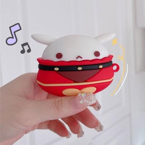 Genshin Impact Klee Ganyu Keqing Bomb Dango Cosplay Silicone Protective Case For Airpods Pro Earphone Box Xmas Birthday Gift