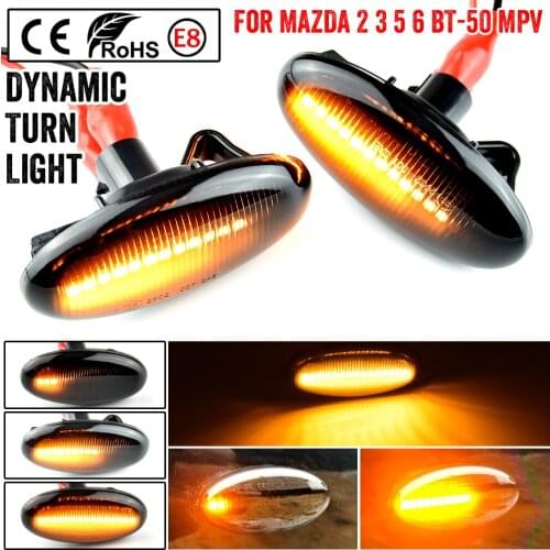 2 Pieces Led Dynamic Side Marker Turn Signal Light Sequential Blinker For MAZDA 3 2 5 MPV