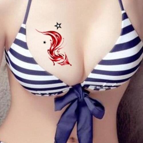 5Pcs Fox Fake Tattoo for Woman Waterproof Tattoos and Body Art Fashion Temporary Tattoo for Women Hotwife Stickers on Arm