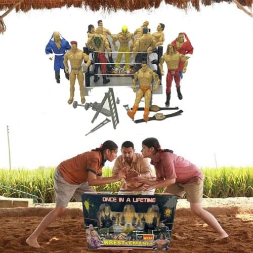 High Quality Classic Wrestling Sport Club Model The Wrestler Athlete Figure Building Wrestler Arena Model SET Boy Toy gift