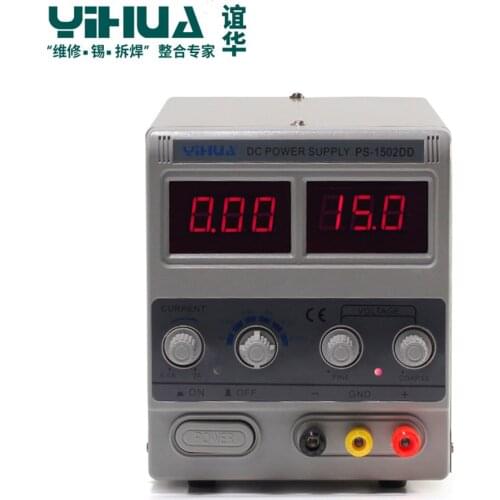 YIHUA 1502DD Adjustable DC Power Supply 15V 2A Power supply 3 digits High quality power supplies 110V 220V EU US PLUG