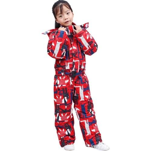 Winter Warm Cotton Clothing One-piece Childrens Cotton-padded Jacket Ski Jacket Windproof And Waterproof Snowboarding Jacket