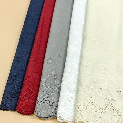 1Yard Beautiful Beige/Off-white Super Widerly 100% Cotton Embroidered Lace Fabric DIY Sewing Lace trim Accessories Width 43cm