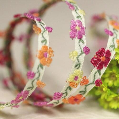 1yard embroidery flowers trimmings for clothing DIY sewing embroidered webbing trim for dresses