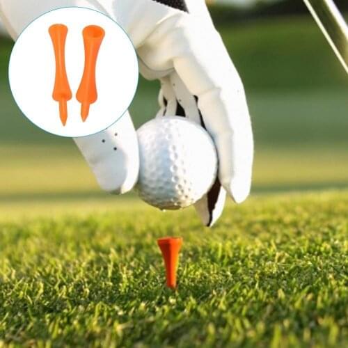 100Pcs/Set Practical Plastic Golf Tees Wear-resisting Stable Creative 70mm Orange Plastic Golf Tees Sporting Devices for Home