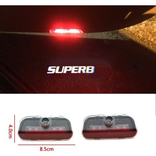 2pcs Hot Sale Led Logo Lamp Car Door Welcome Light Courtesy Decorative Light For Superb 2009-2018