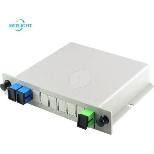 2pcs Optical Fiber PLC Plug-in 1 to 2 Splitter SC Light Splitter Plug-in 1 to 2 Light ABS Box