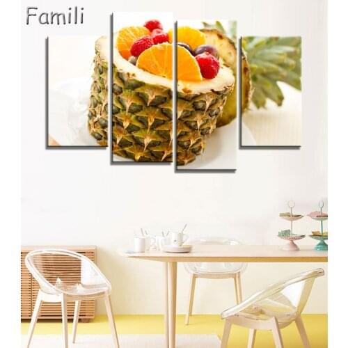 4Panel Canvas Painting pomegranate Wall Art Abstract Print Modern Home Decorative Pictures For Living Room Bedroom No Frame