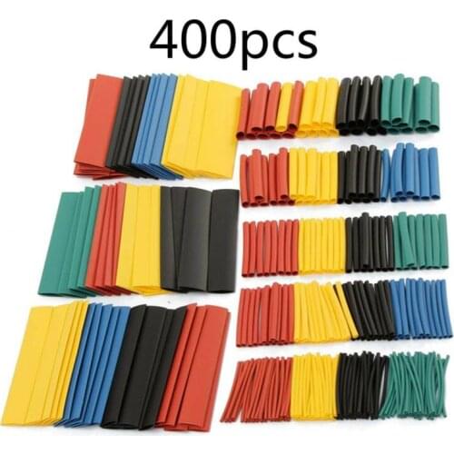 400PCS Polyolefin Heat Shrink Tubing Tube Sleeve Kit Car Electrical Assorted Cable Insulation Shrinkable Wire Cable Mix Colors