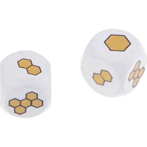 448D 10Pcs 6 Sided Digital Carton Wood Dice For Party Family DIY Games Printing Engraving Kid Educational Toys