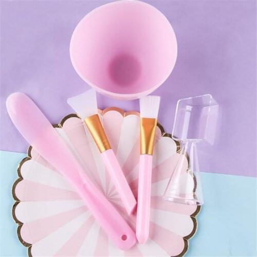 5PCS Face Mask Mixing Bowl Set DIY Facial Masks Mixing Tools Kit With Silicon Face Mask Brush Facial Mask Bowl Brush Stick Spoon