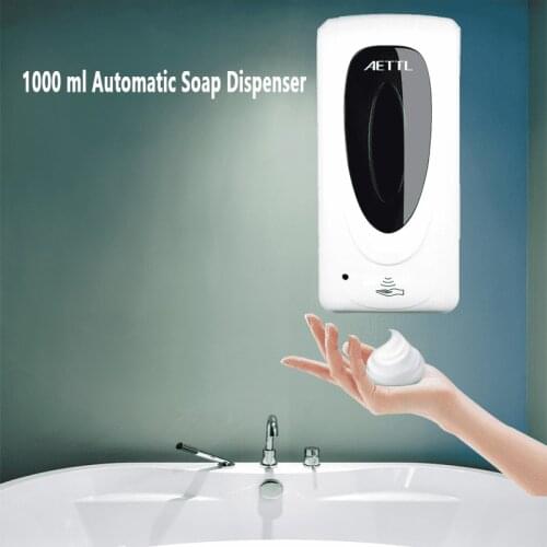 Wall Mounted Automatic Induction Soap Spray Foam Gel 1000ML Kitchen Bathroom Accessories Battery DC Multifunction Machine