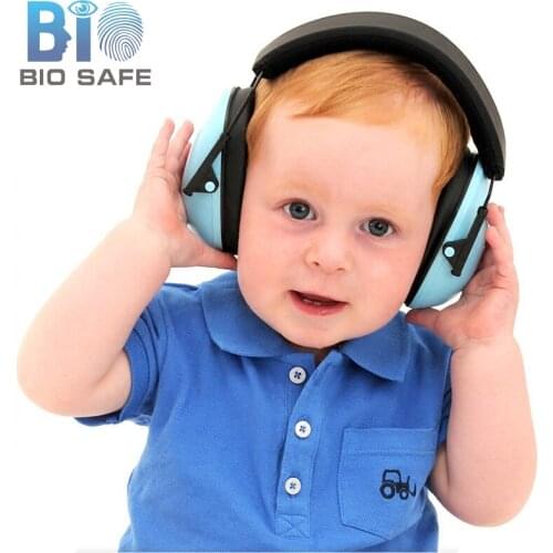 [Bio Safe]Rotated Sleeping Mini Earmuffs PU Material Ear Protector For 2years below Children Sound Cancelling