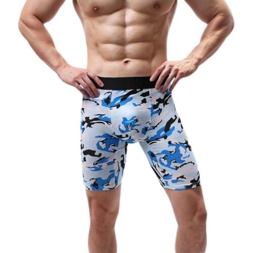 Sexy Mens Plus Long Boxer Shorts Underpants Mens Fashion Large Size Boxers Male Camouflage Cotton Underwear Fat 5XL