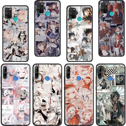 Genshin Impact Silicone Black Phone Case For Honor 20 Lite 9X Pro 8X Play 9A 9S 8S 30i 10 Bumper Fundas Cases Housing Bag