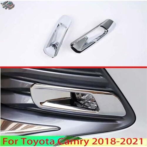 For Toyota Camry 2018 2019 Car Decoration ABS Chrome Front Fog Light Lamp Cover Trim Molding Bezel Garnish Sticker