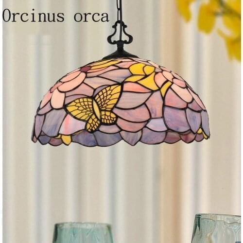 European Mediterranean pendant lamps colorful glass pendant light for living room balcony garden aisle lighting decor